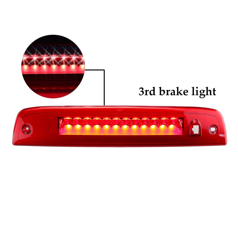 Tresound LED 3rd Third High Mount Brake Lights Stop Lamp for 2003-2016 Ford Expedition/Lincoln Navigator (Red Lens) - Image 4